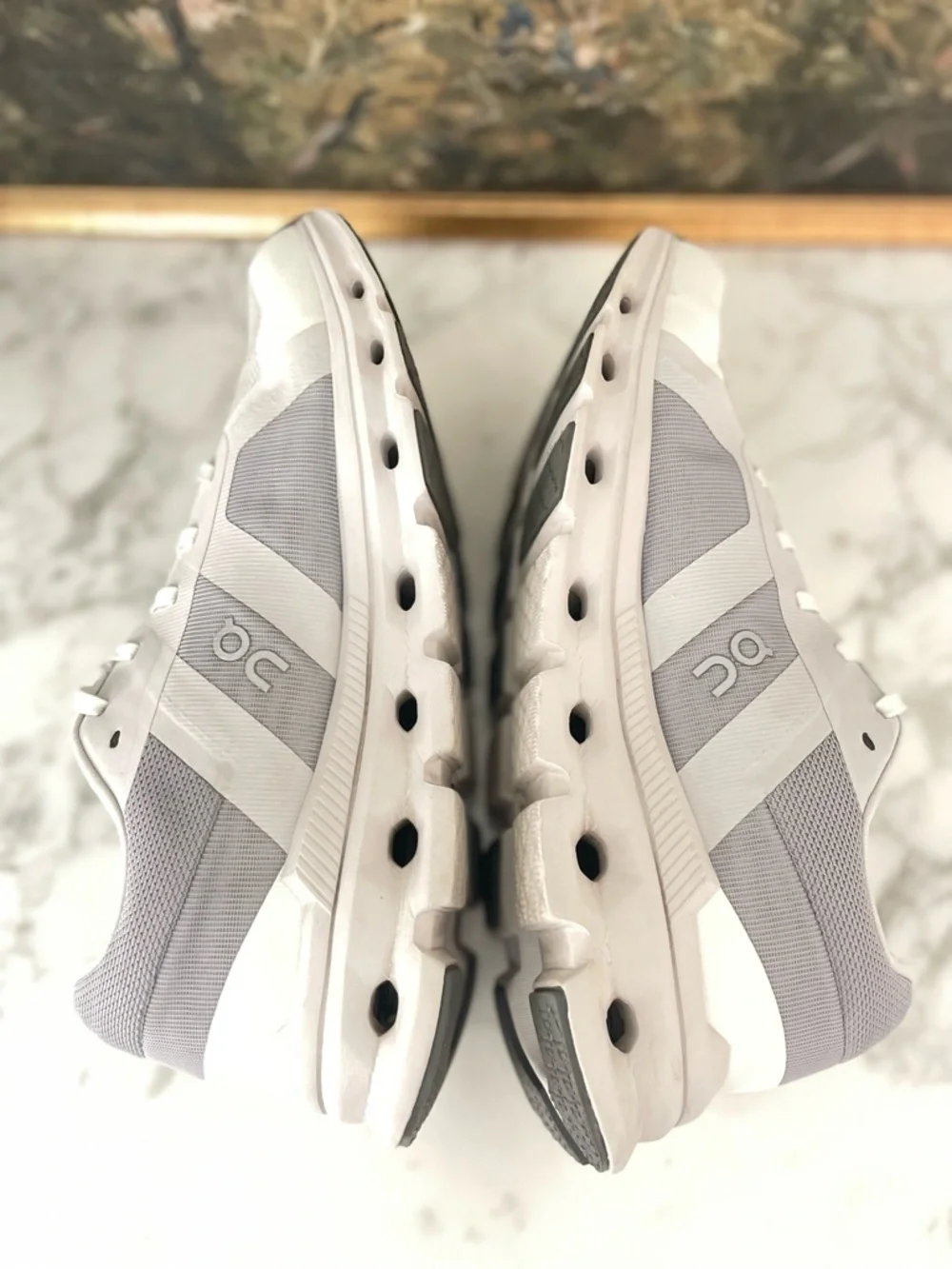 On Cloudrunner Running Shoes Womens Size 8 White & Gray Comfort Walking - Picture 6 of 8
